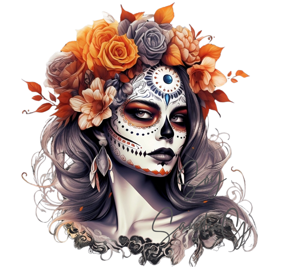 Orange Skully - UVDTF Decal for cups/hard surfaces sticker