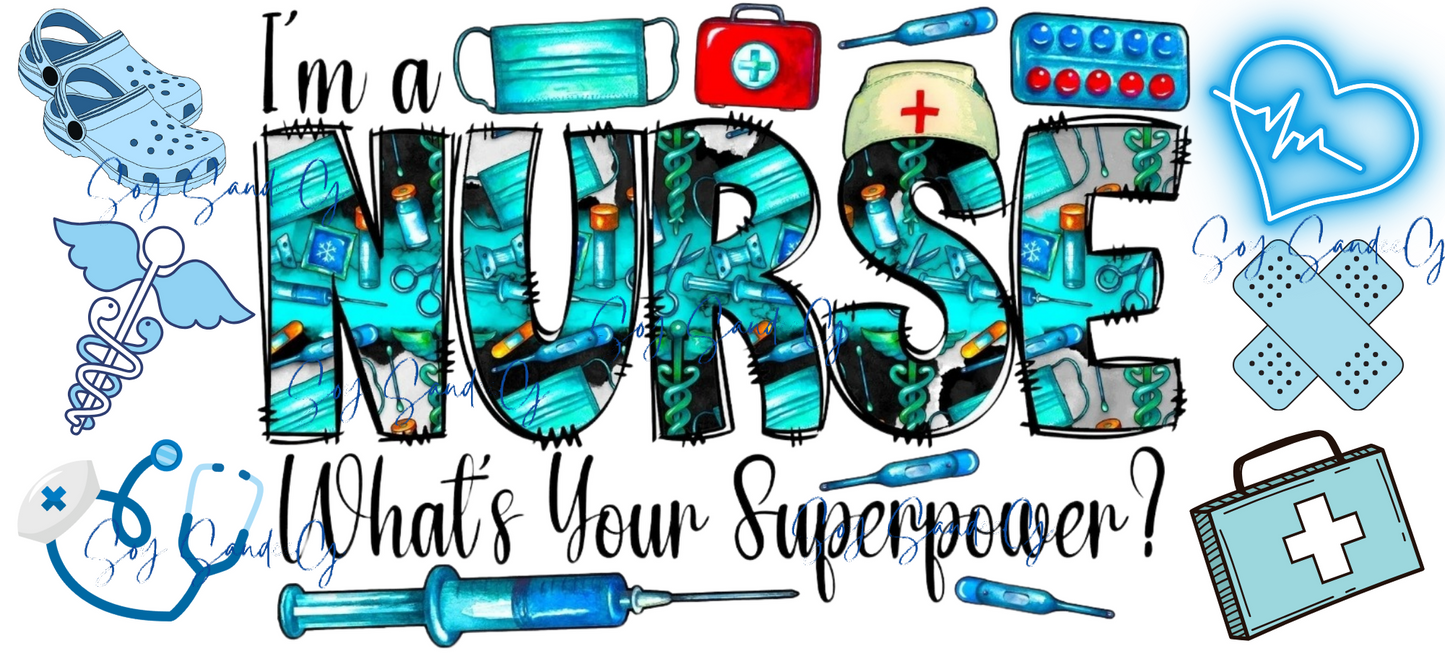 Envoltura UVDTF de enfermera azul