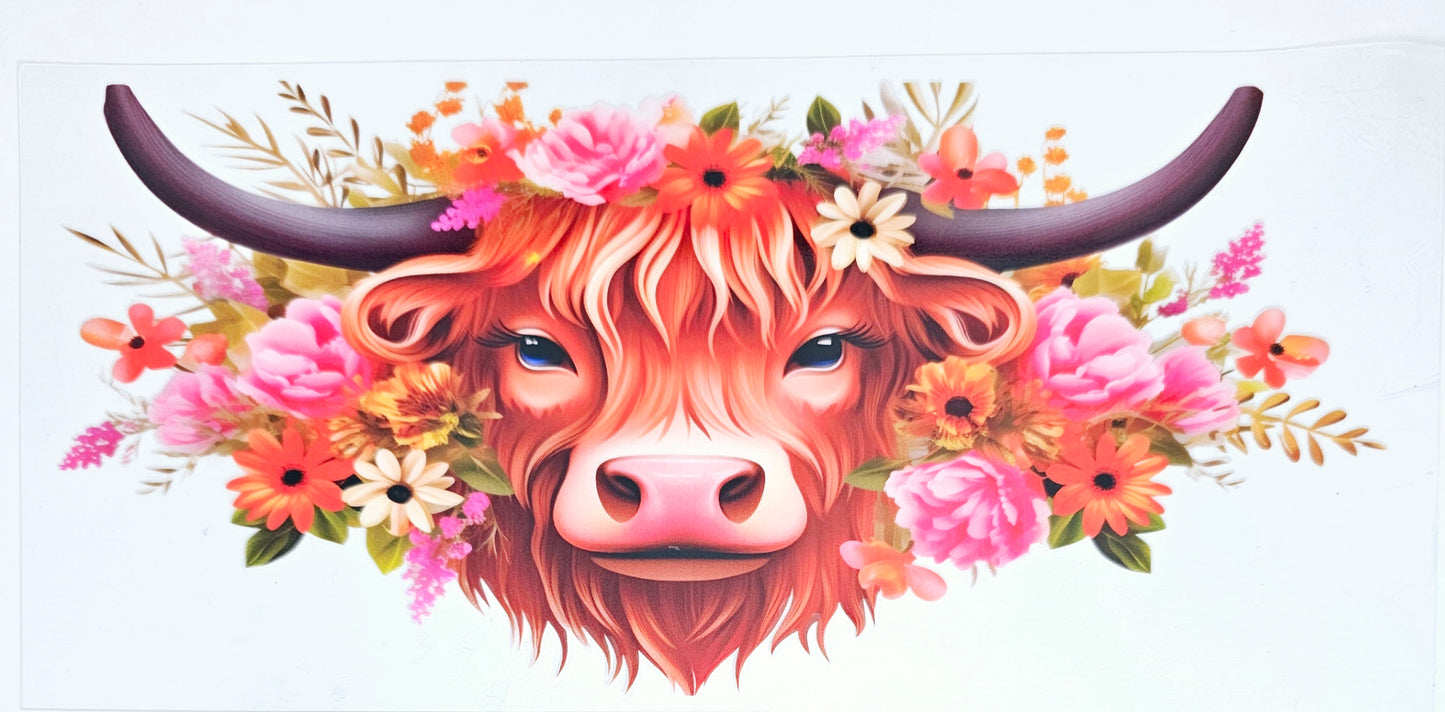 Highland Cow #1 - UVDTF Wrap for cups/hard surfaces sticker