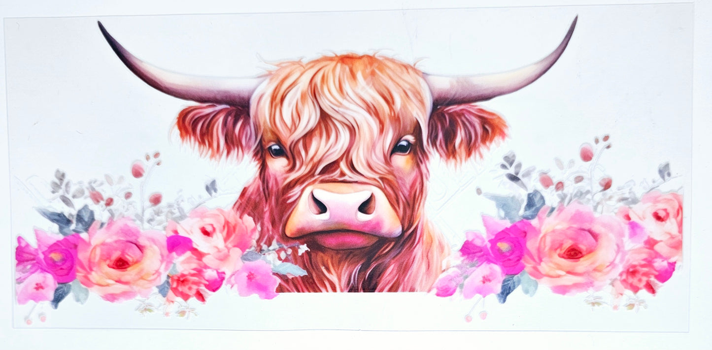 Highland Cow #3 - UVDTF Wrap for cups/hard surfaces sticker