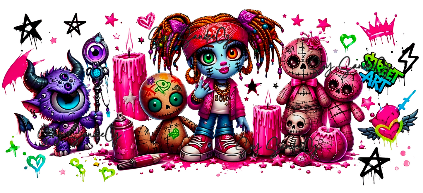 Halloween Street Art - UVDTF Wrap for cups/hard surfaces sticker