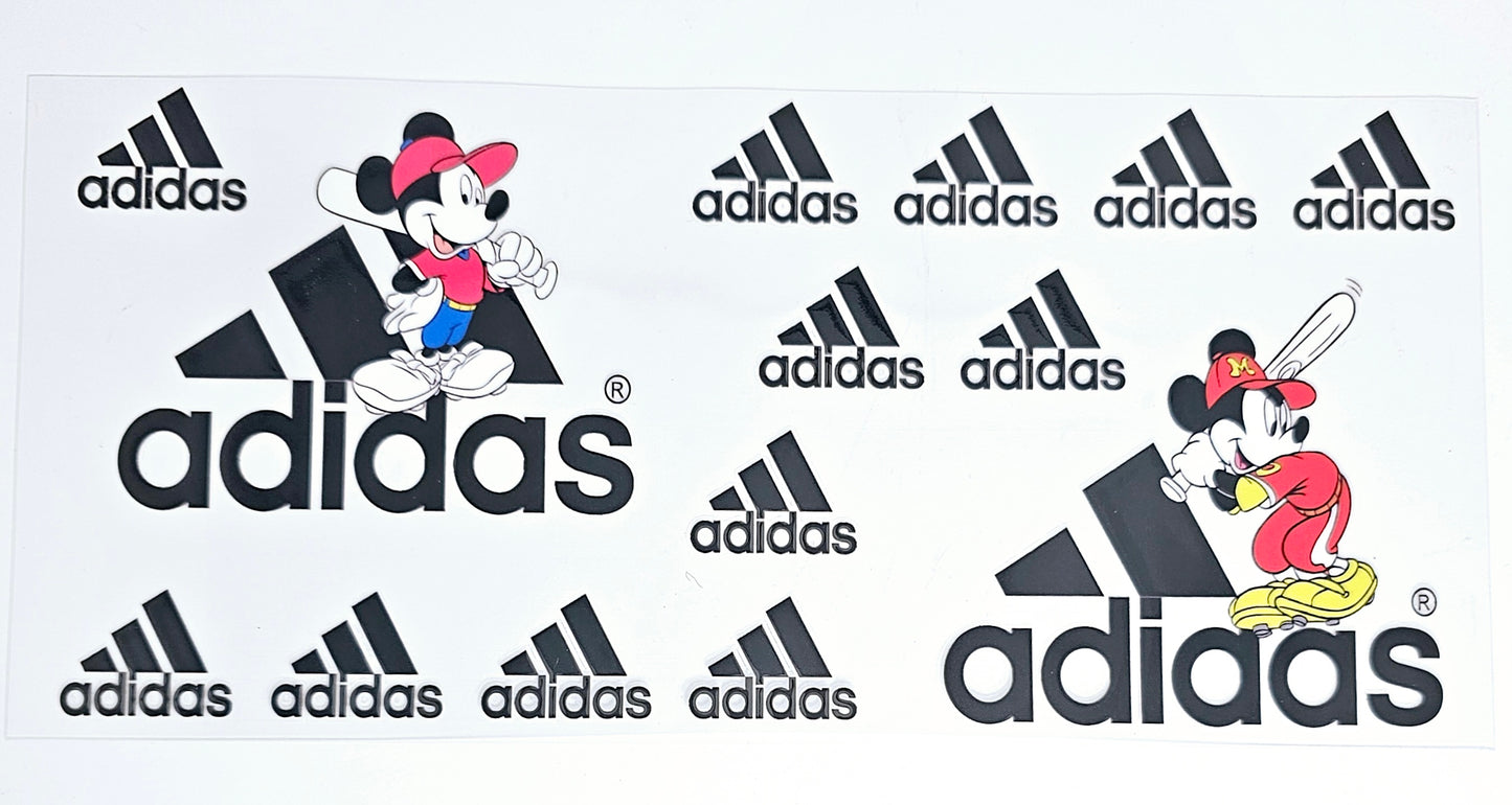 Adidas Baseball Mickies - UVDTF Wrap for cups/hard surfaces sticker