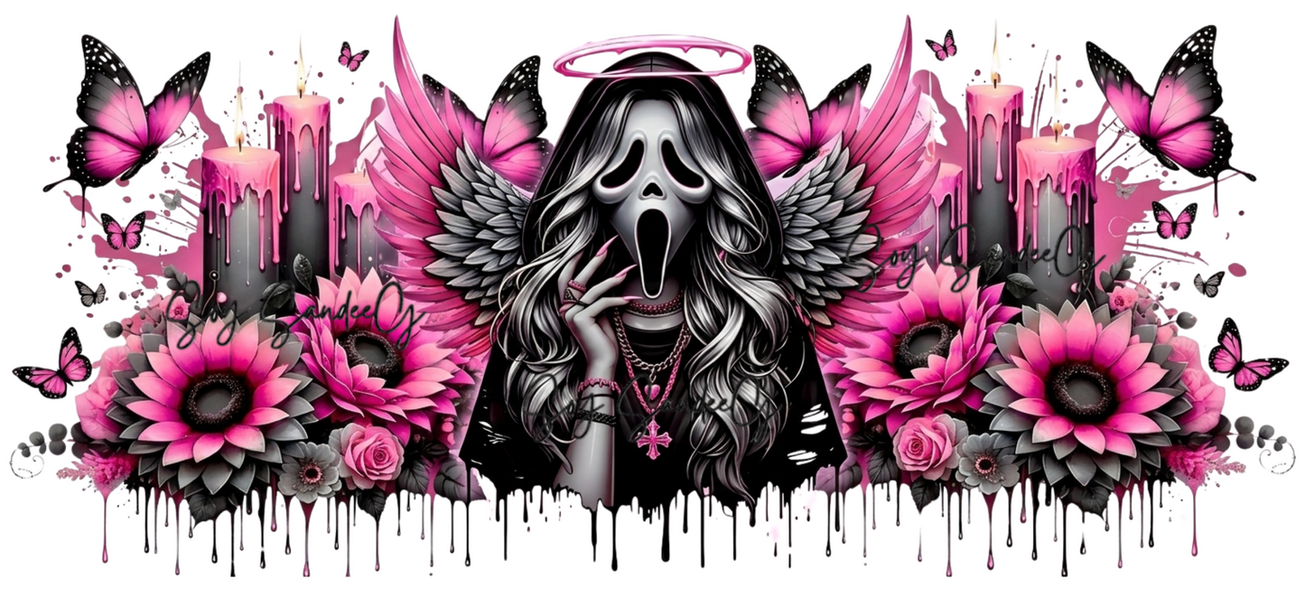 Pink Ghostface - UVDTF Wrap for cups/hard surfaces sticker