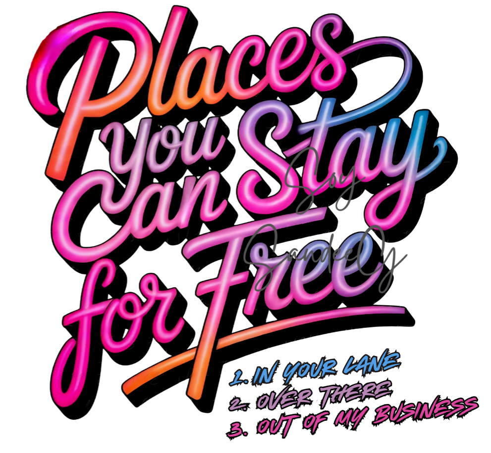 Colorful Places You Can Stay - UVDTF Decal for cups/hard surfaces sticker