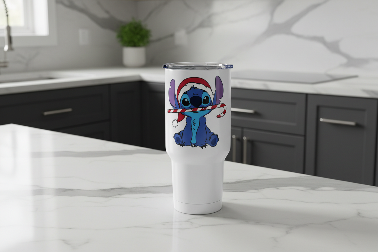 Adhesivo UVDTF con diseño de bastón de caramelo de Stitch