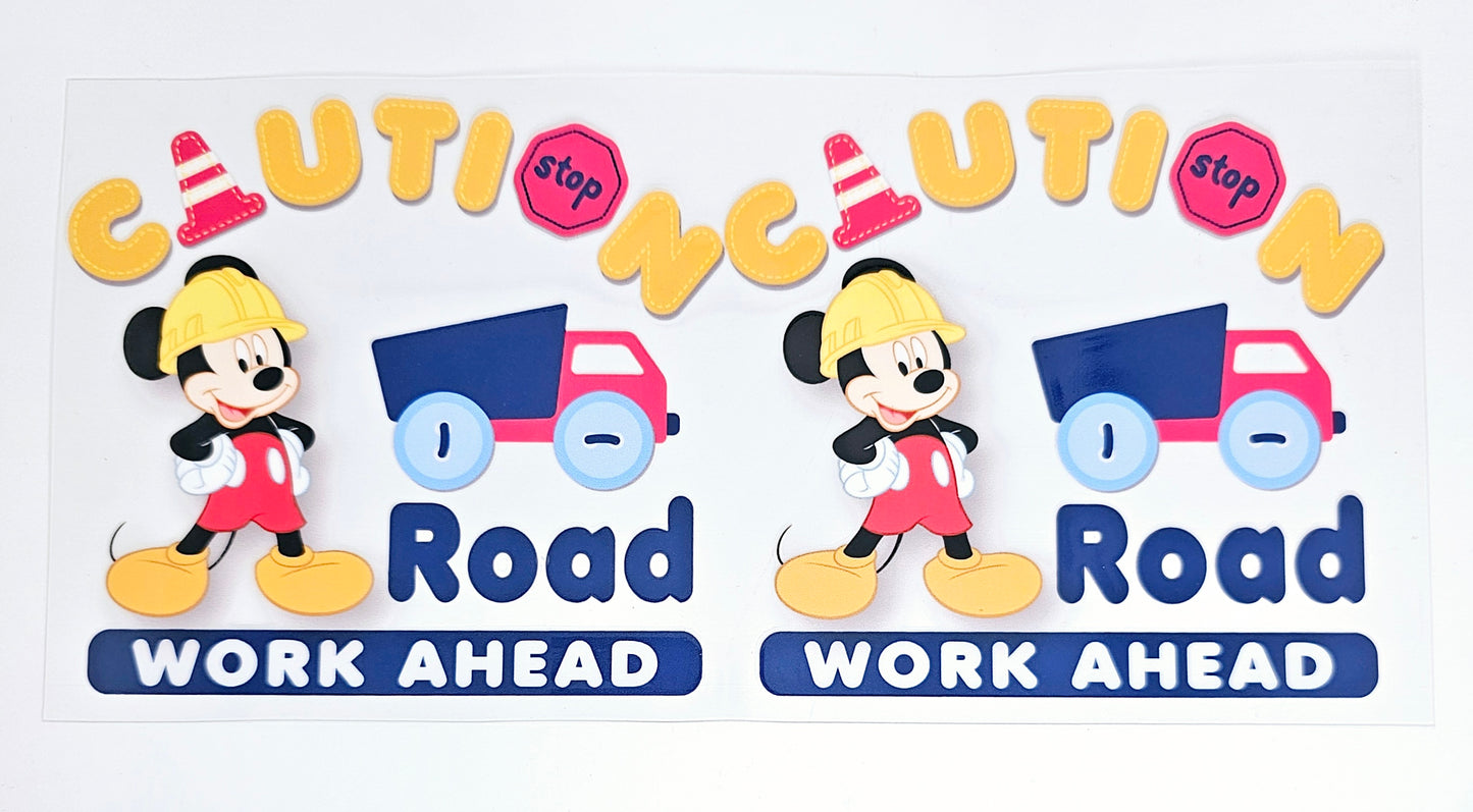 Construction Mickey - UVDTF wrap for cups/hard surfaces sticker