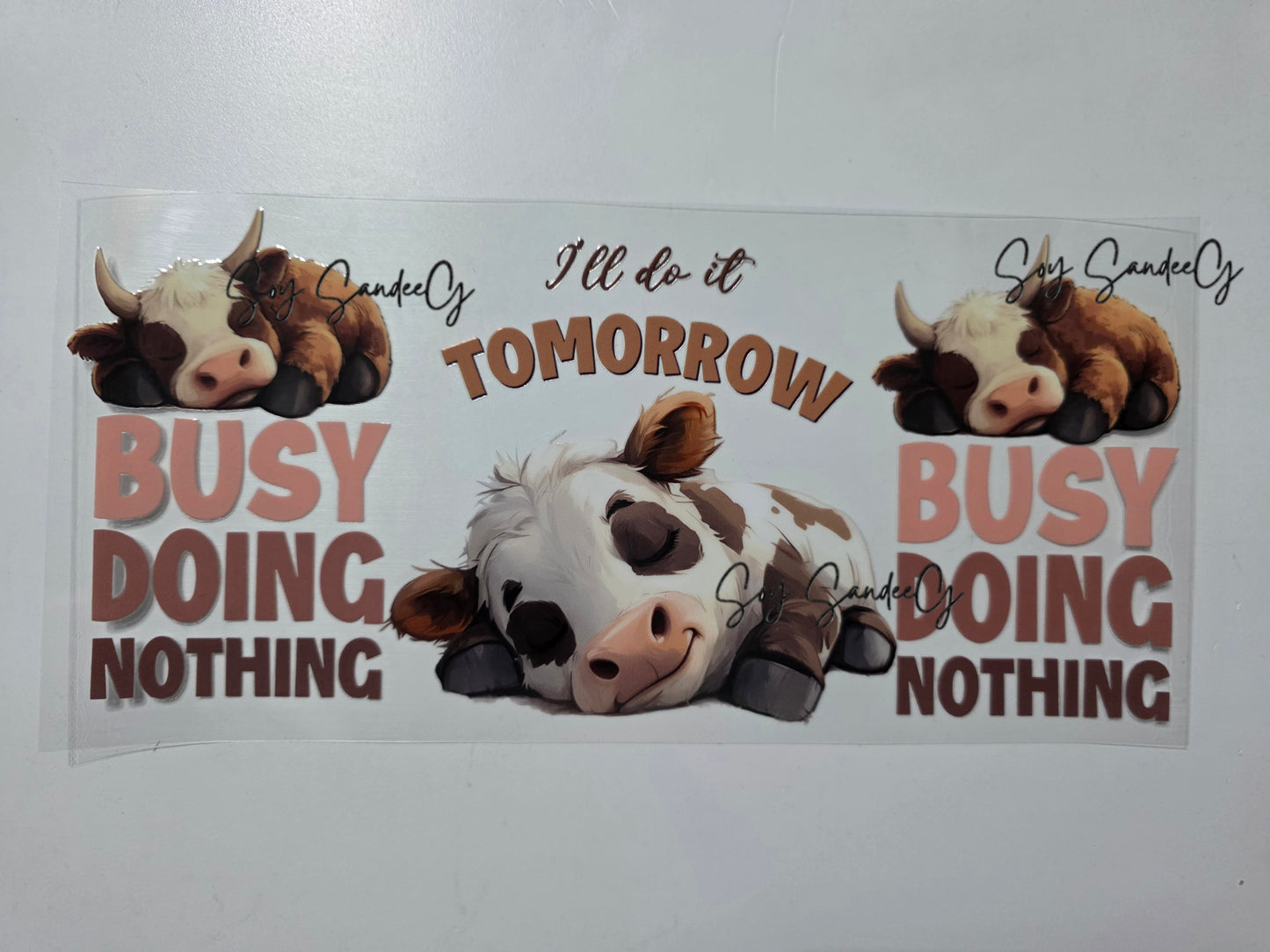 Busy Doing Nothing - UVDTF Wrap for cups/hard surfaces sticker