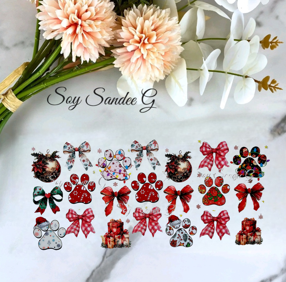 Christmas Paws - UVDTF Wrap for cups/hard surfaces sticker