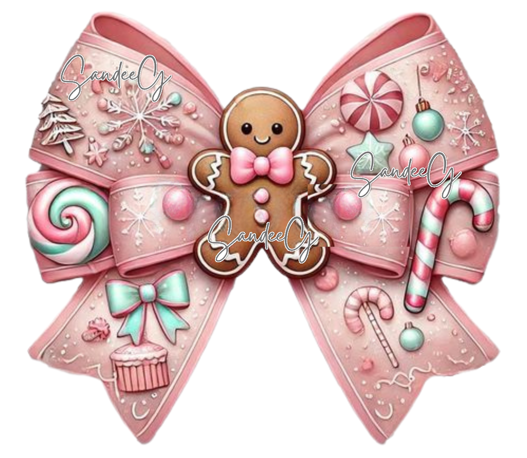 Pink Gingerbread Coquette Bow - UVDTF Decal for cups/hard surfaces sticker