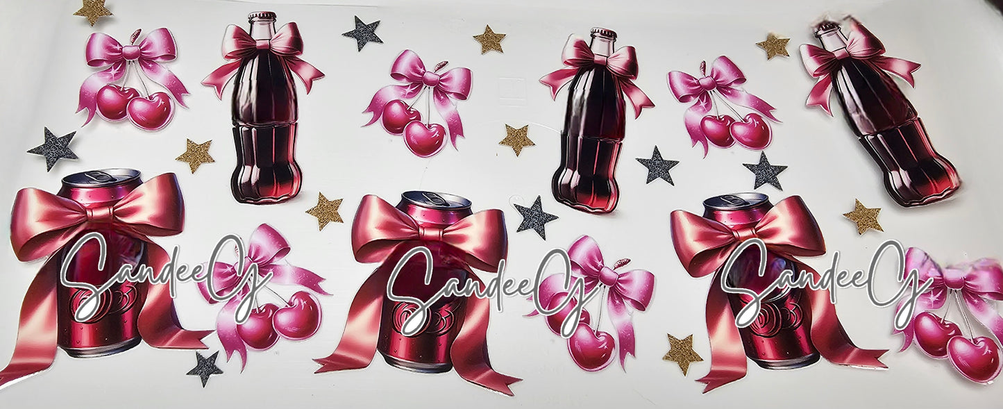 Cherry Bows Soda - UVDTF Wrap for cups/hard surfaces sticker