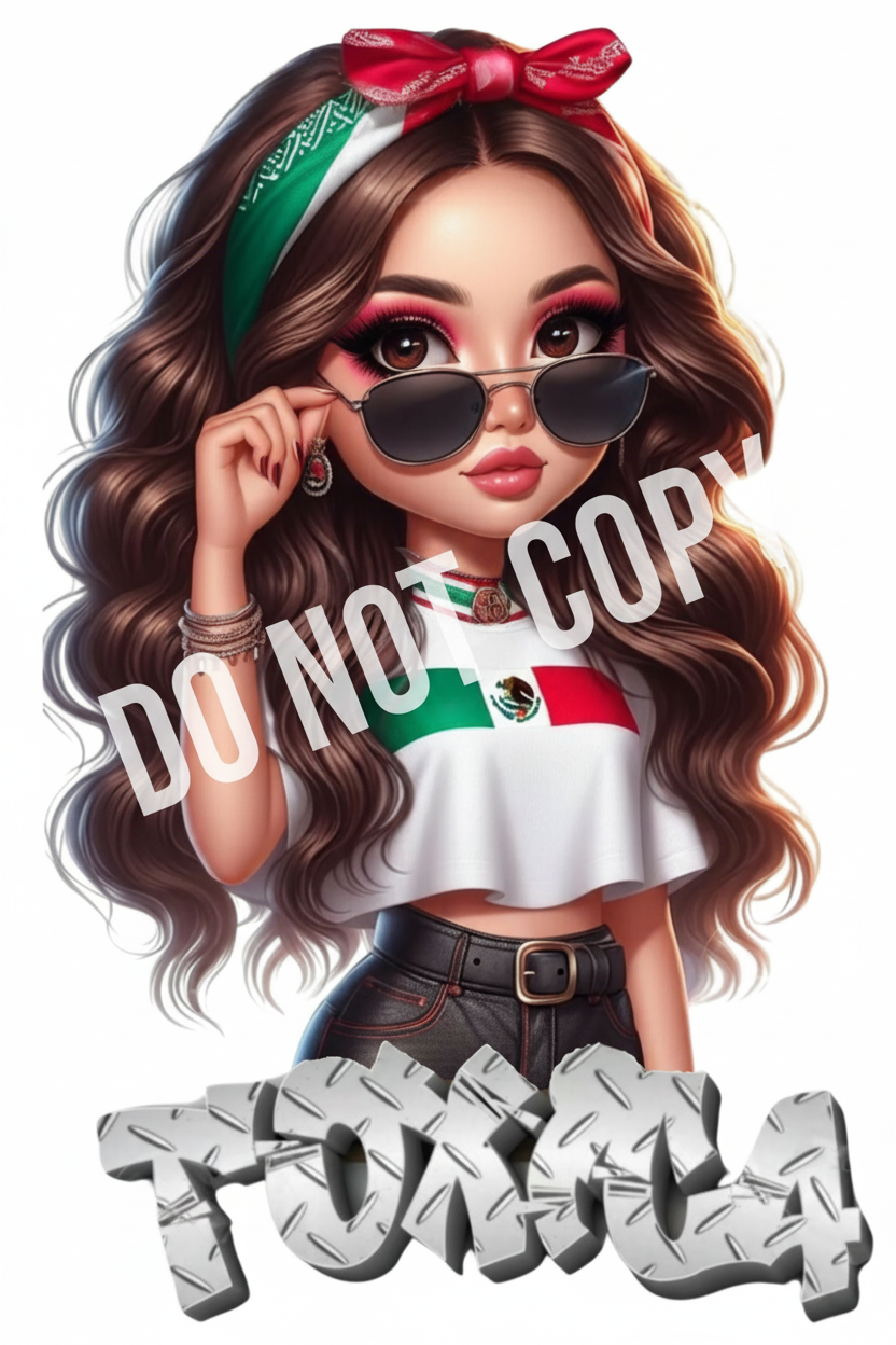 La Mexicana Tóxica Bandana - UVDTF Decal for cups/hard surfaces sticker