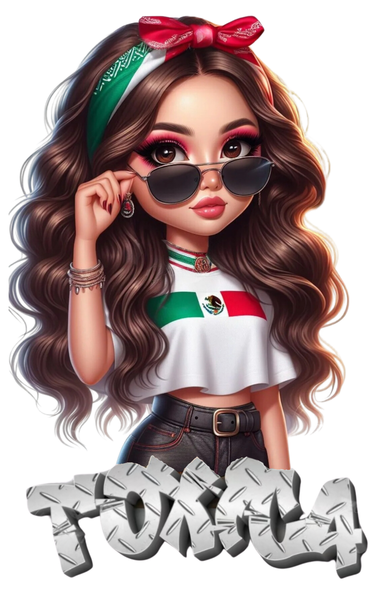 La Mexicana Tóxica Bandana - UVDTF Decal for cups/hard surfaces sticker