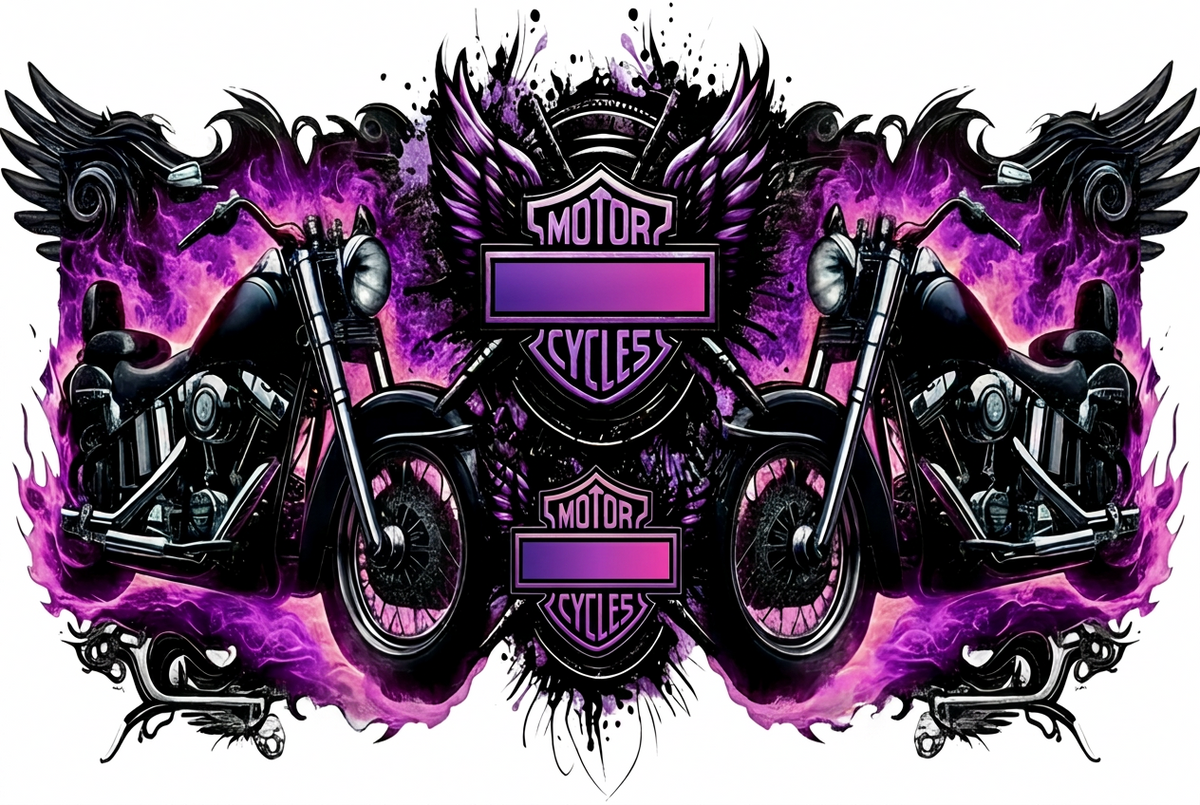 Purple Motorcycles - UVDTF Wrap for cups/hard surfaces sticker