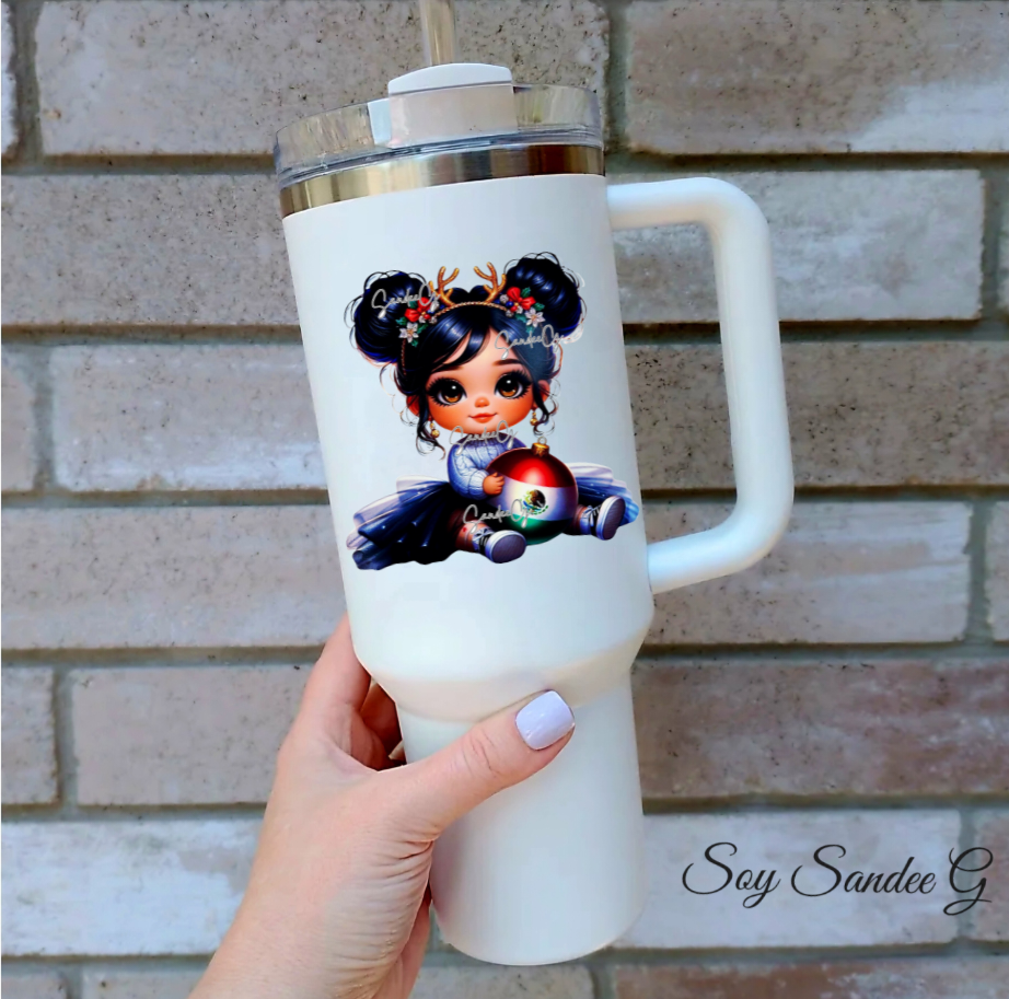 Mexican Ornament Girl - UVDTF Decal for cups/hard surfaces sticker