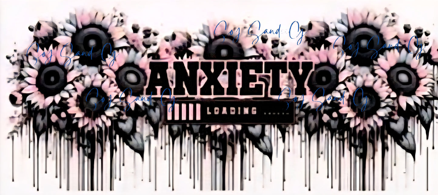 Anxiety & Sunflowers - UVDTF Wrap for cups/hard surfaces sticker