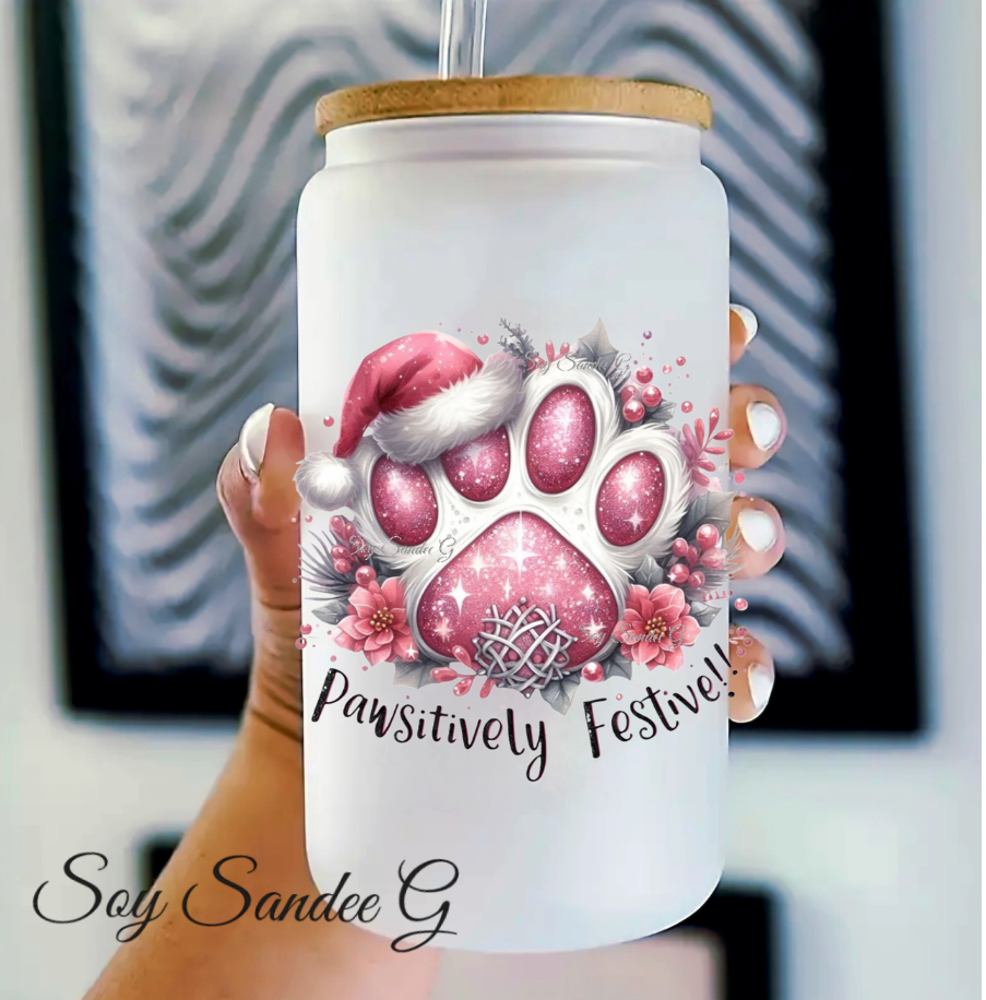 Pawsitively Festive! - UVDTF Decal for cups/hard surfaces sticker