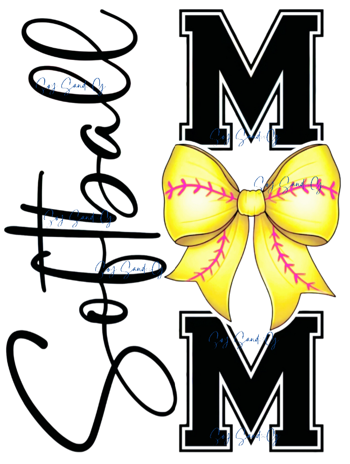 Sideways Softball Mom - UVDTF Decal for cups/hard surfaces sticker
