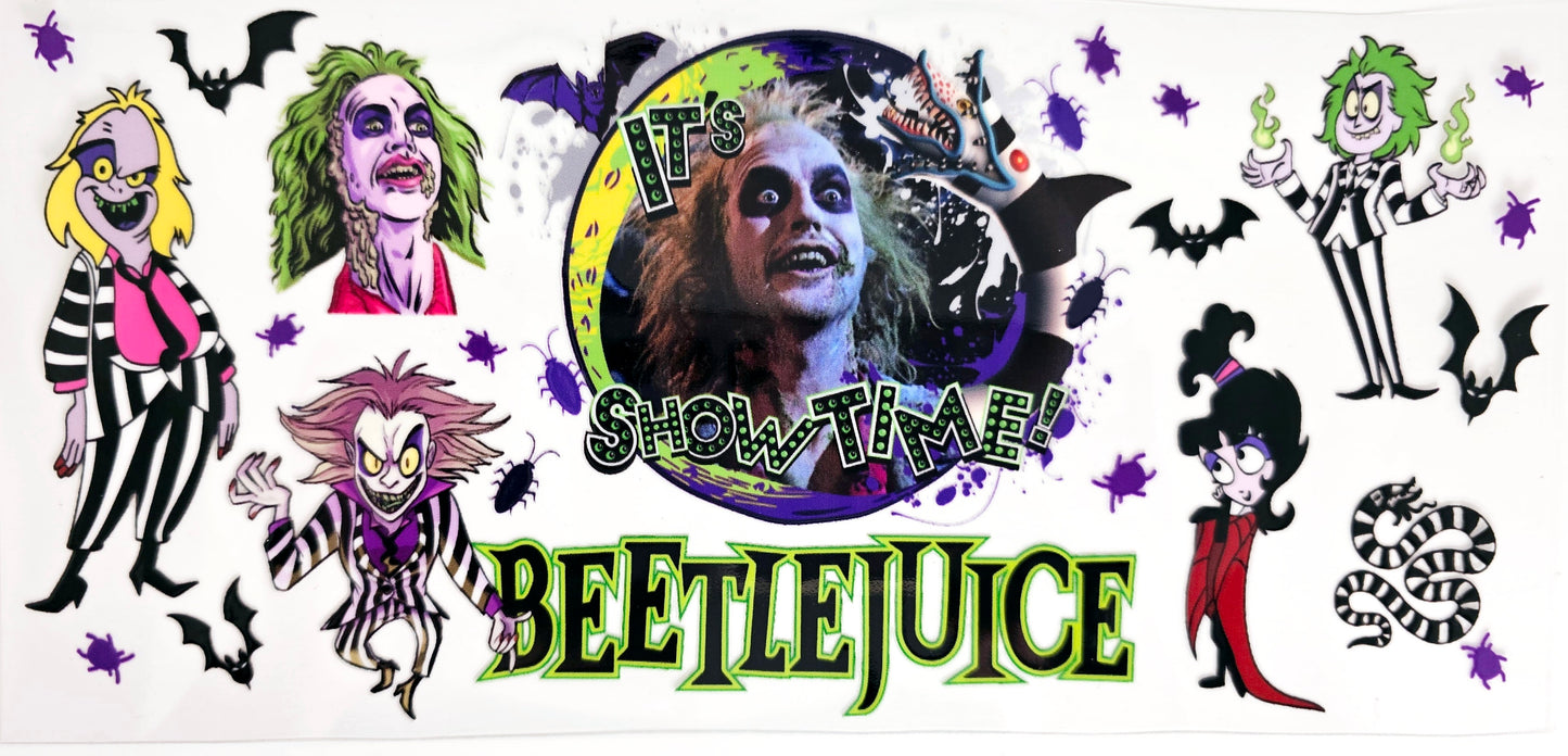 It's Showtime Beetlejuice - UVDTF Wrap for cups/hard surfaces sticker