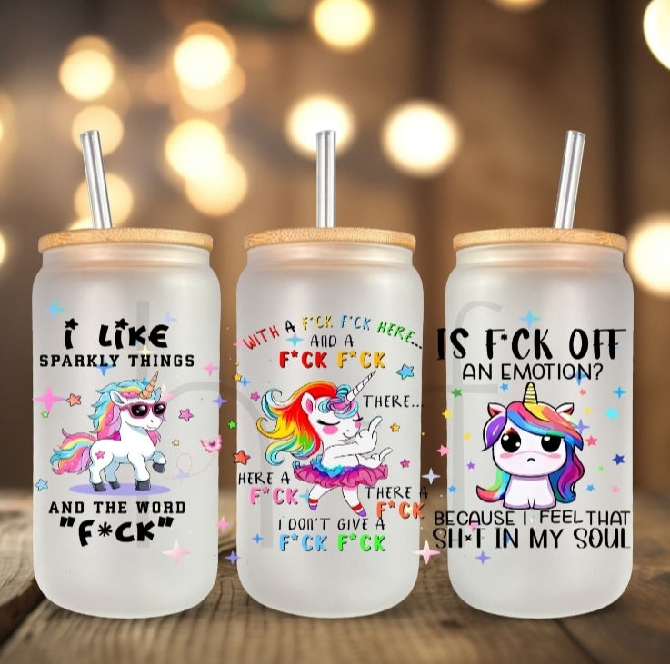 Sarcastic Unicorn - UVDTF Wrap for cups/hard surfaces sticker