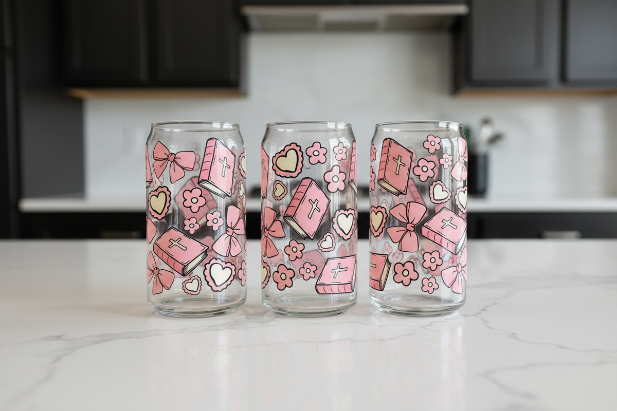 Pink Bibles - UVDTF Wrap for cups/hard surfaces sticker