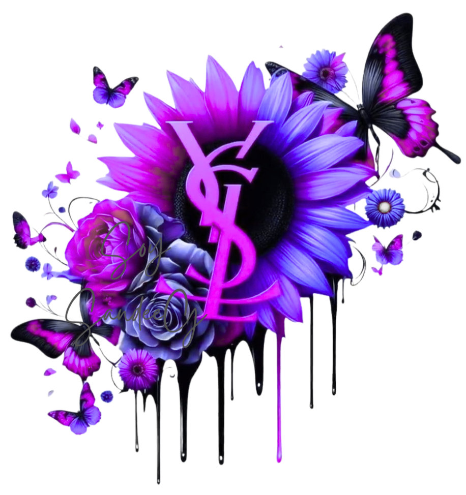 YSL Purple Flowers - UVDTF Decal for cups/hard surfaces sticker