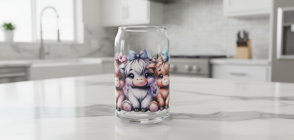 3 Adorable Cows - UVDTF Wrap for cups/hard surfaces sticker