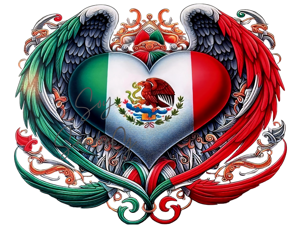 Mexican Angel Wings Heart - UVDTF Decal for cups/hard surfaces sticker