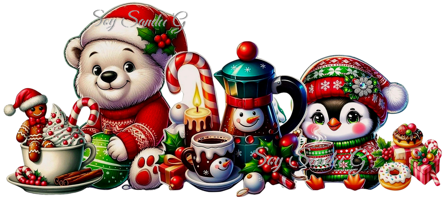 Polar Bear & Penguin - UVDTF Wrap for cups/hard surfaces sticker