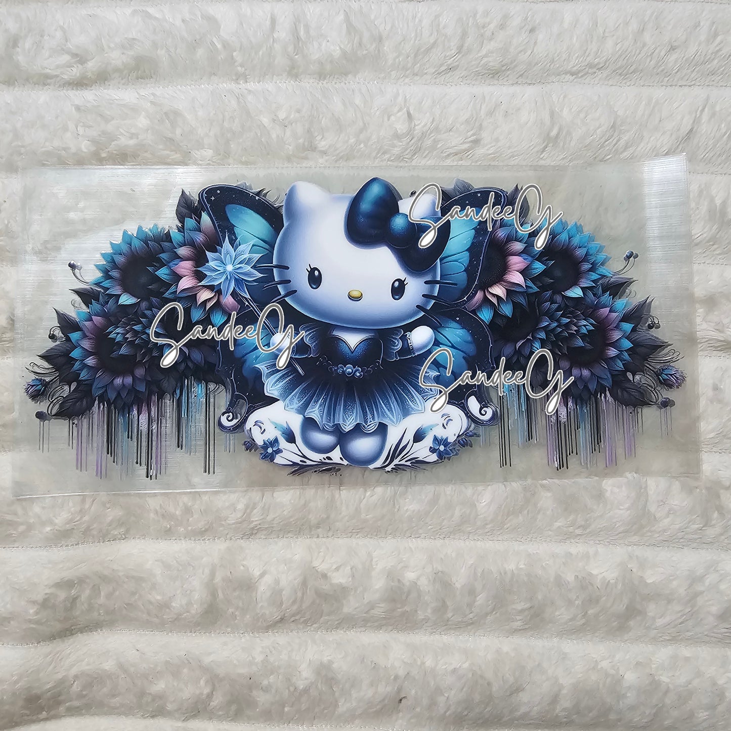 HK Blue Sunflowers - UVDTF wrap for cups/hard surfaces sticker