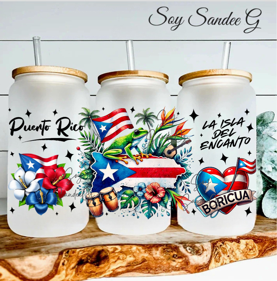 Puerto Rico - UVDTF Wrap for cups/hard surfaces sticker