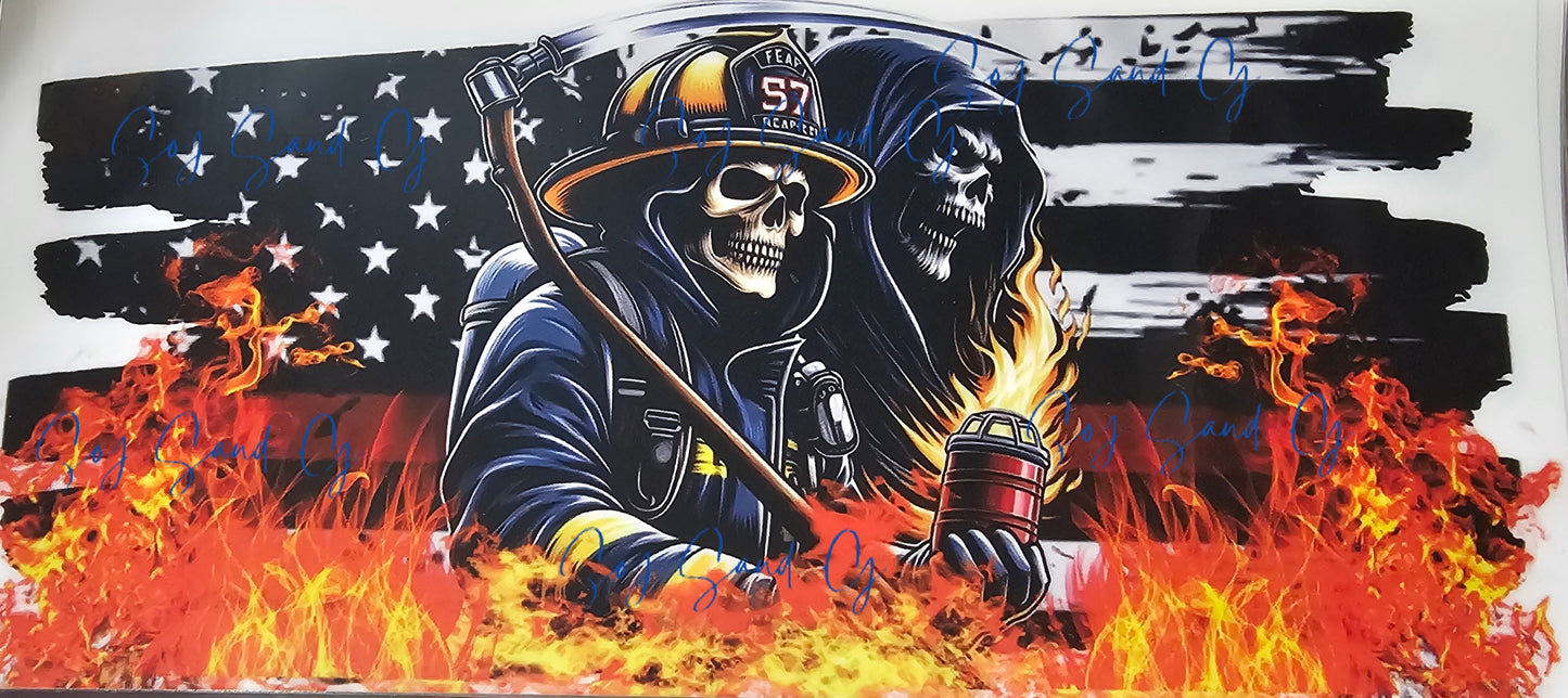 Skeleton Firefighters - UVDTF Wrap for cups/hard surfaces sticker