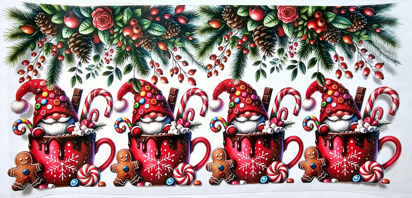 Red Gnome Mugs - UVDTF Wrap for cups/hard surfaces sticker
