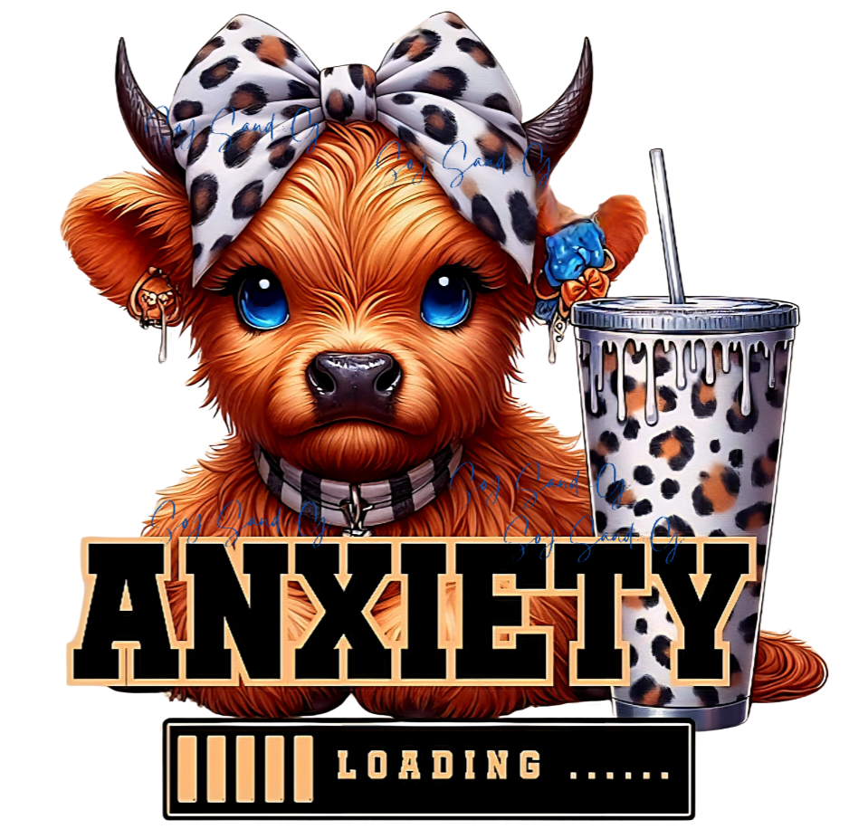 Calcomanía UVDTF de vaca ansiosa