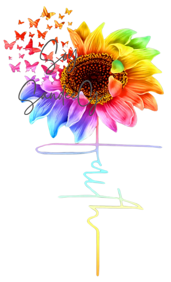 Faith Rainbow Sunflower - UVDTF Decal for cups/hard surfaces sticker