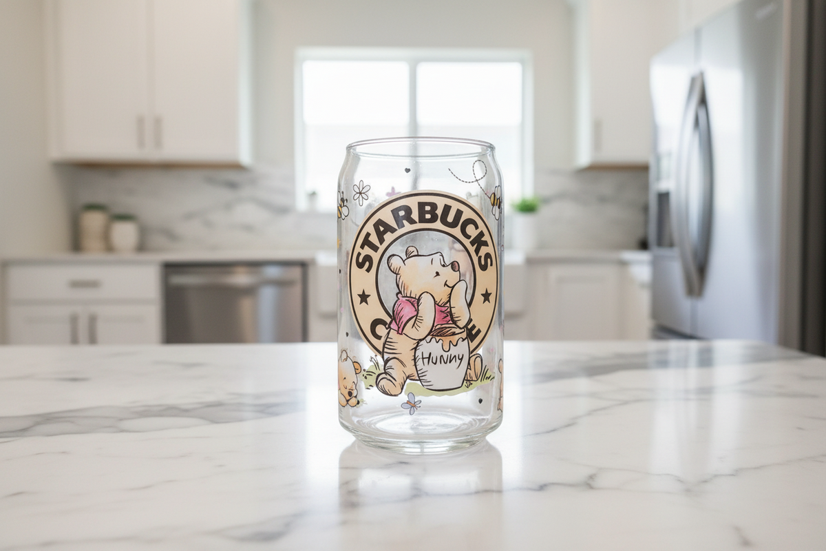 Envoltorio UVDTF clásico de Winnie the Pooh para Starbucks