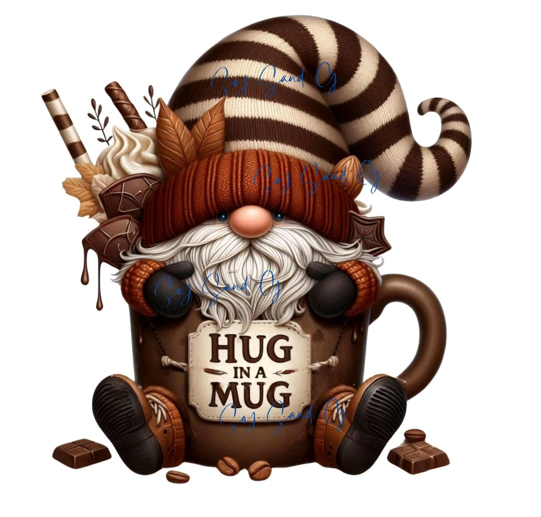 Hug a Mug Gnome - UVDTF Decal for cups/hard surfaces sticker