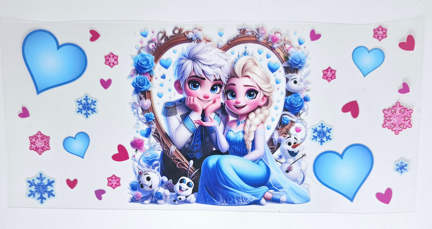 Elsa & her Prince Heart - UVDTF wrap for cups/hard surfaces sticker