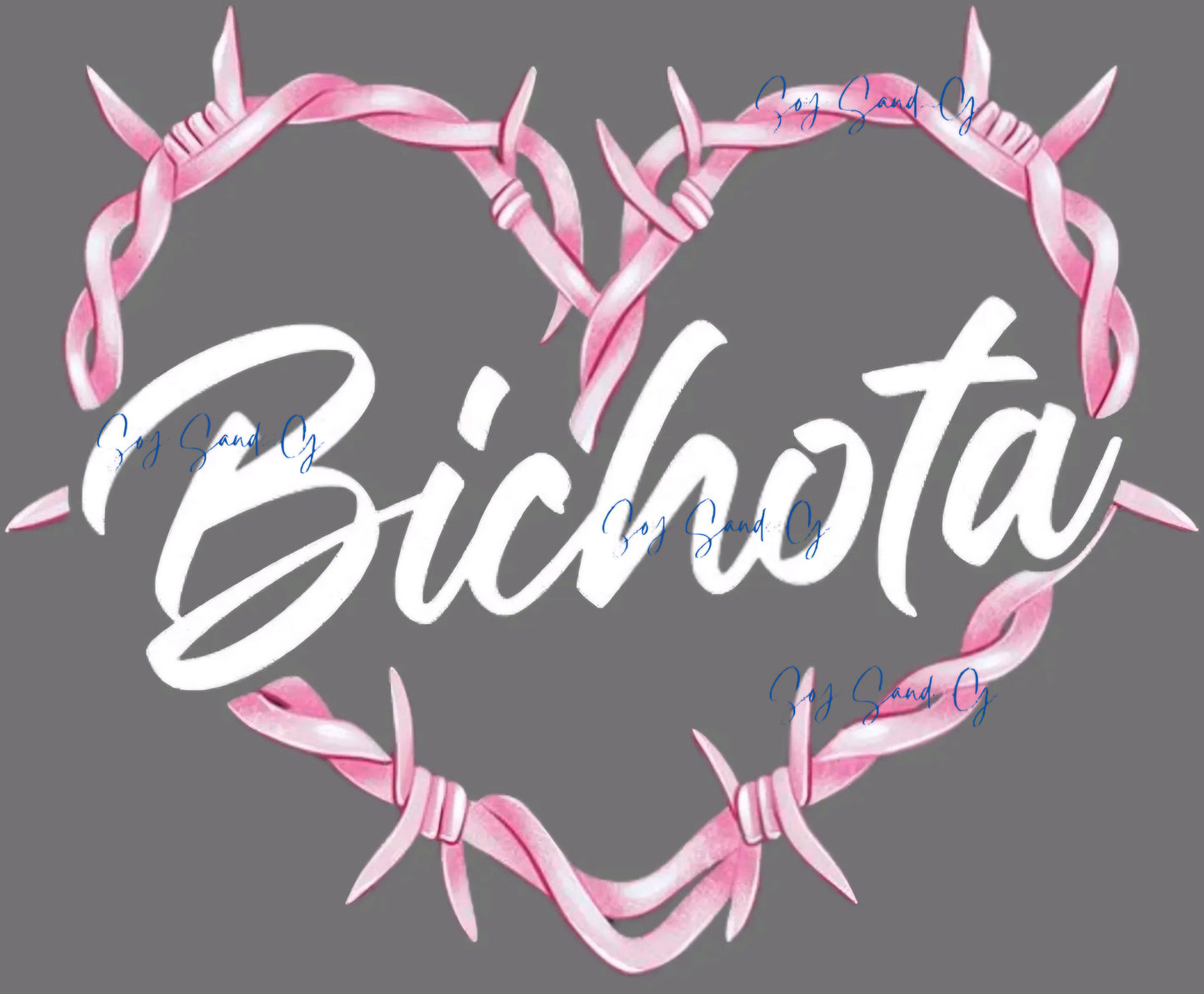 Bichota Heart UVDTF Decal - Clear Background 4" for cups/hard surfaces sticker