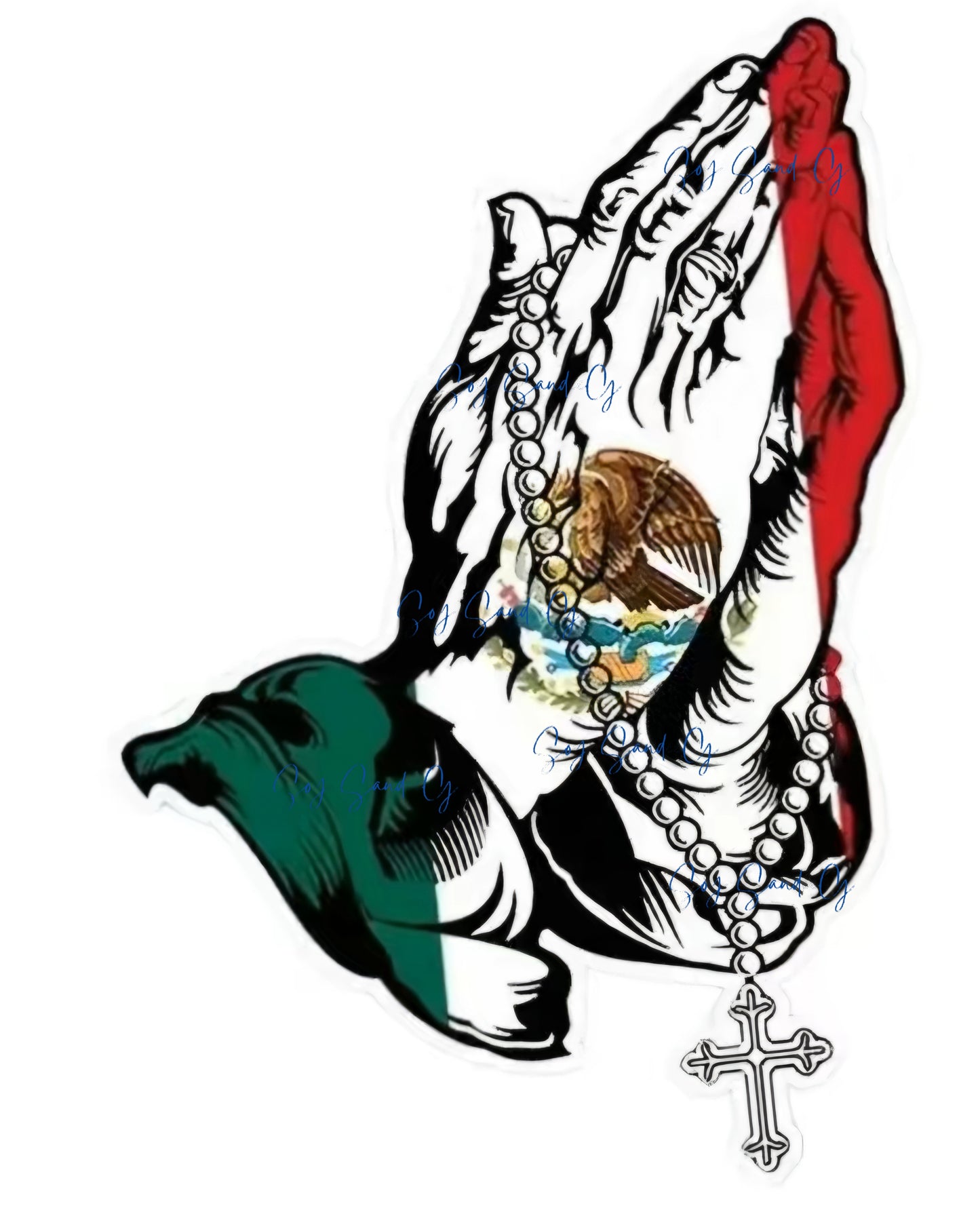 Mexican Praying Hands - UVDTF Small Decal for cups/hard surfaces sticker