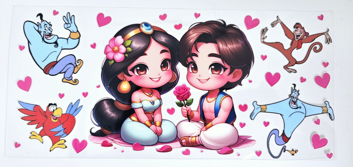 Teenage Jasmine & Aladdin - UVDTF Wrap for cups/hard surfaces sticker