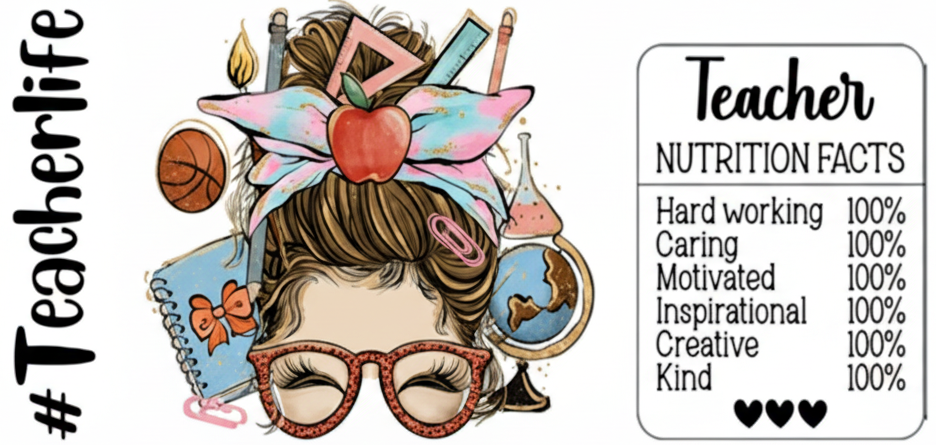 Teacher % - UVDTF Wrap for cups/hard surfaces sticker