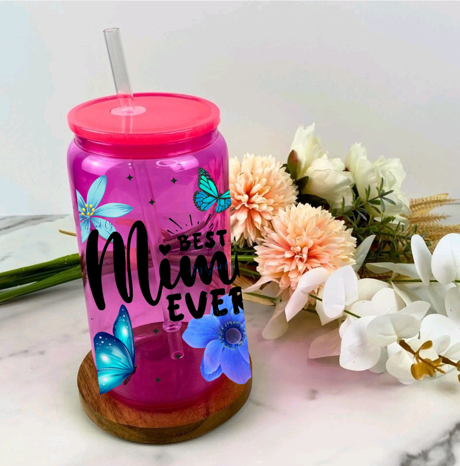 Envoltura UVDTF de búho y flores