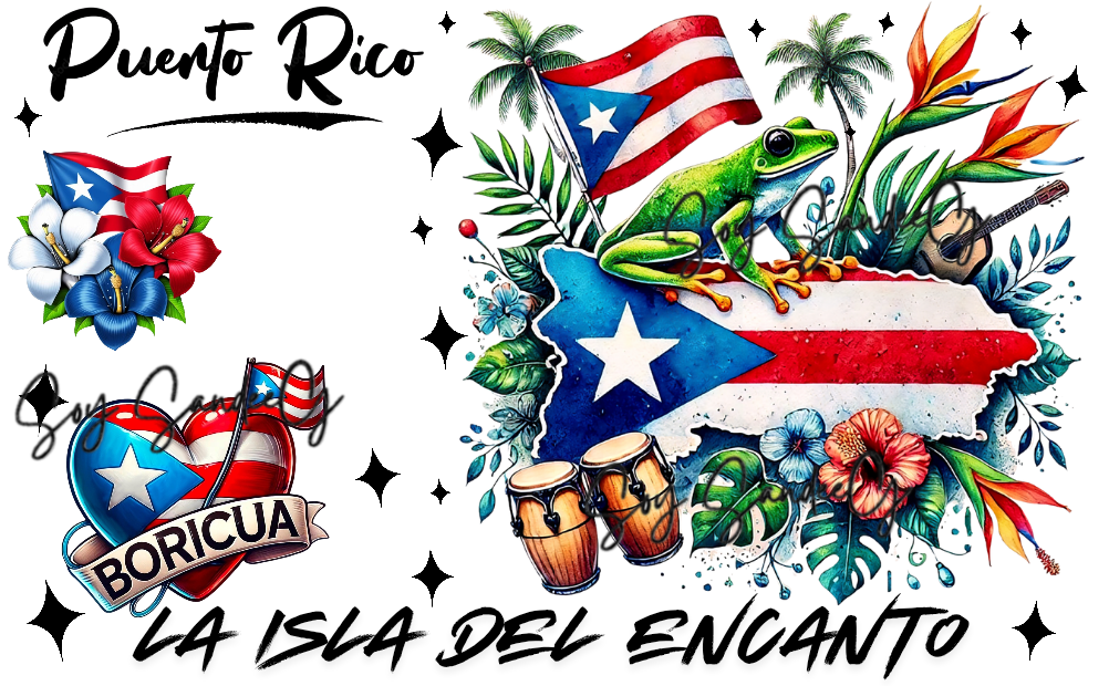 Puerto Rico Credit Card Sticker (Clear Background) - UVDTF Decal for credit card sticker