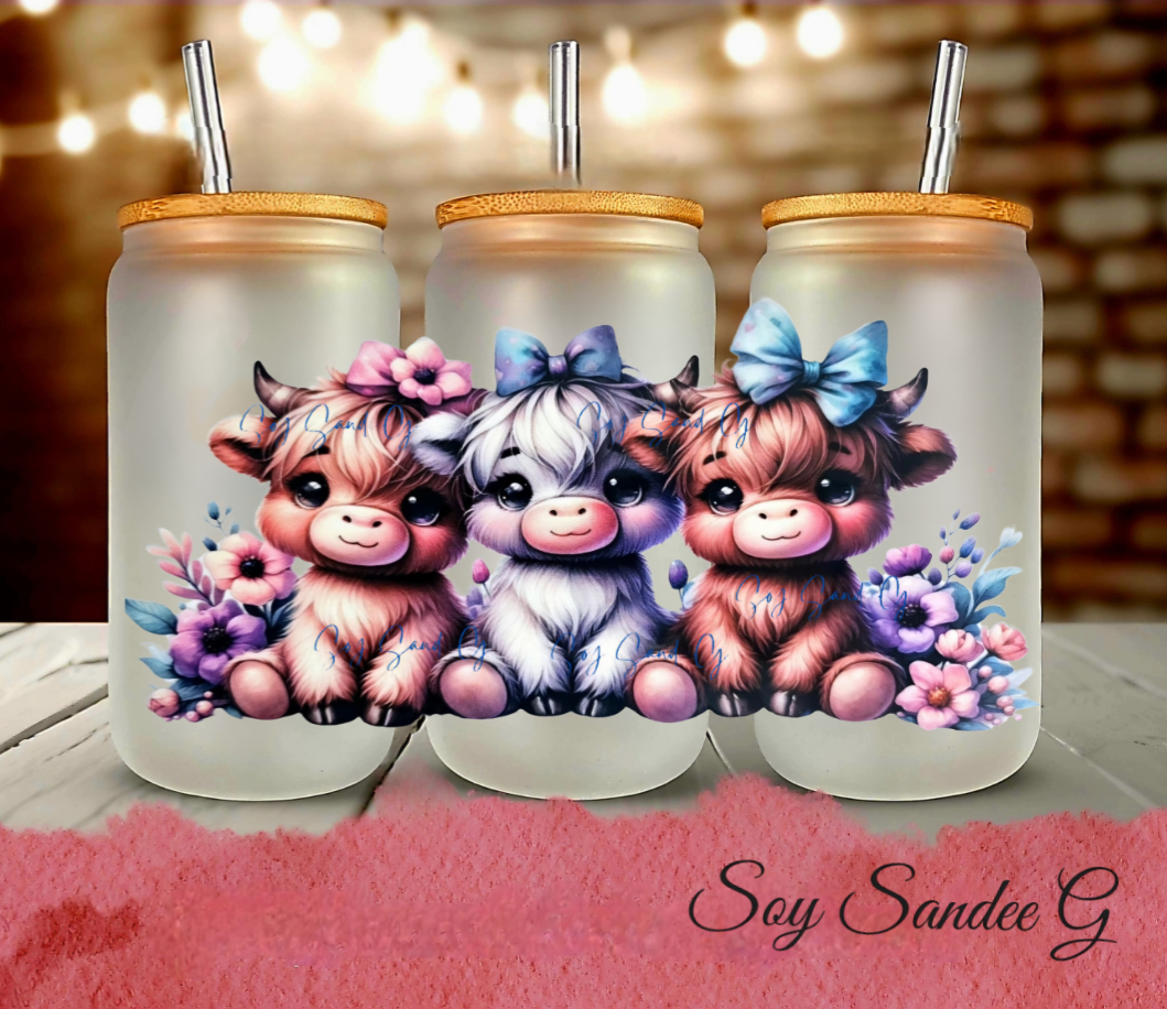 3 Adorable Cows - UVDTF Wrap for cups/hard surfaces sticker