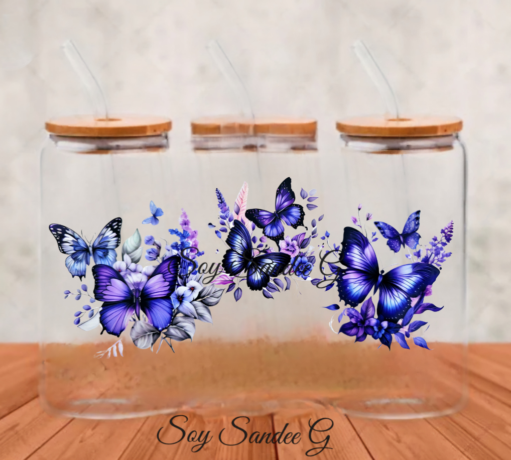 Purple Butterflies - UVDTF wrap for cups/hard surfaces sticker
