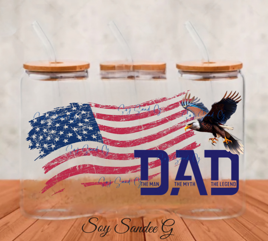 Dad American Flag - UVDTF Wrap for cups/hard surfaces sticker