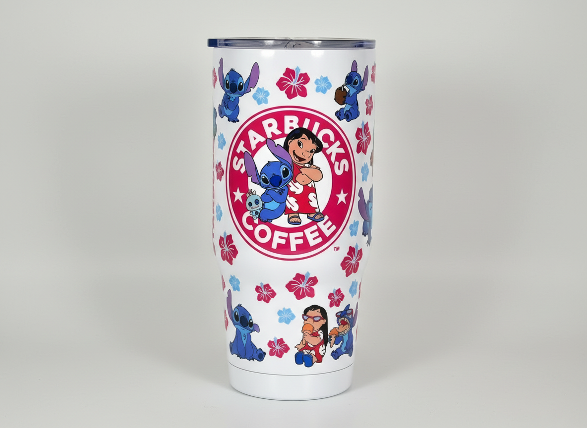 Lilo & Stitch Starbucks - UVDTF Wrap for cups/hard surfaces sticker