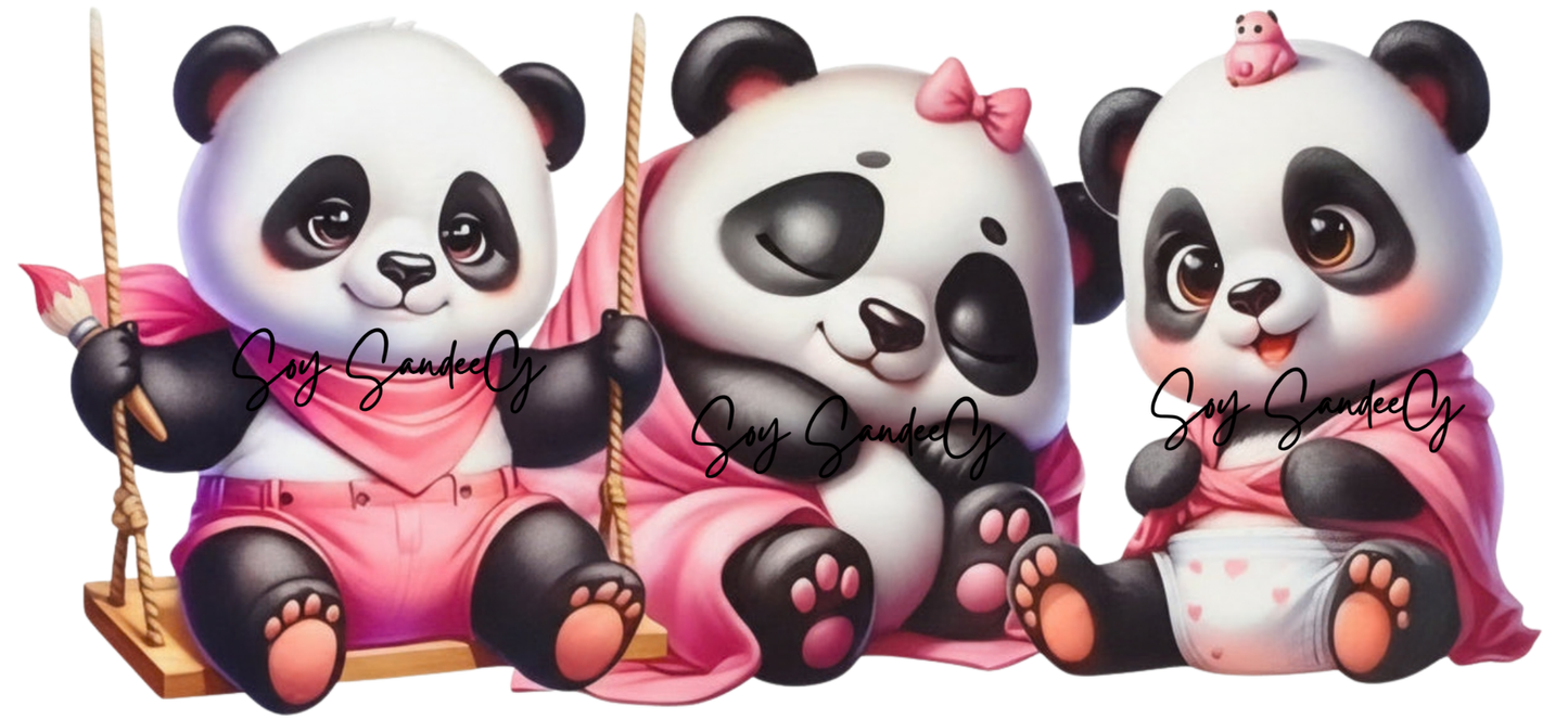 Pandas - UVDTF wrap for cups/hard surfaces sticker