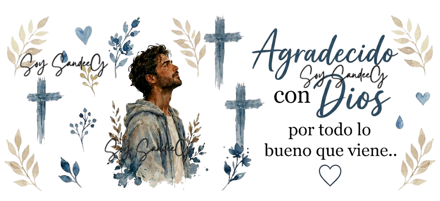 Agradecido (Grateful) - UVDTF Wrap for cups/hard surfaces sticker