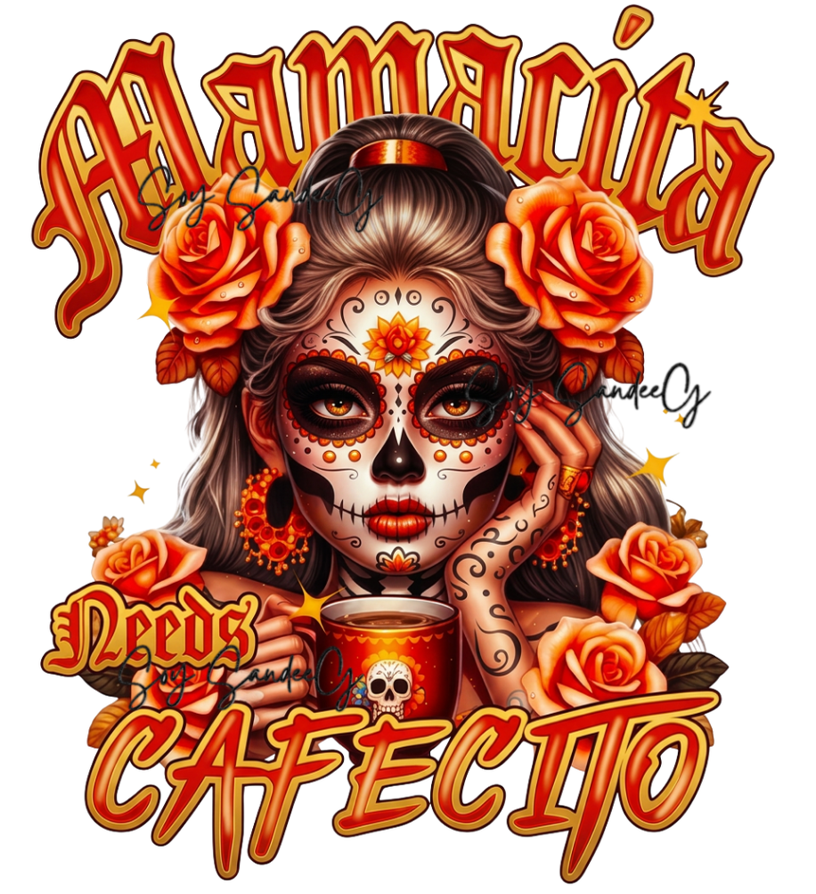 Mamacita Needs Cafecito Skully - UVDTF Decal for cups/hard surfaces sticker